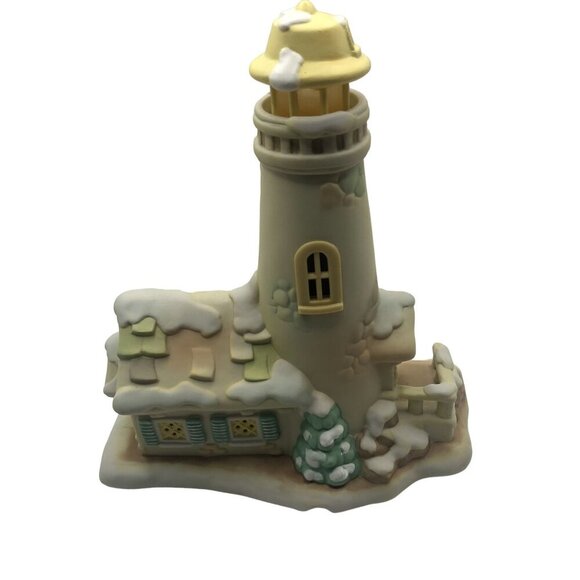 Helen Steiner Rice Collection Windows Of Gold Lighted Ceramic Lighthouse - Picture 1 of 13